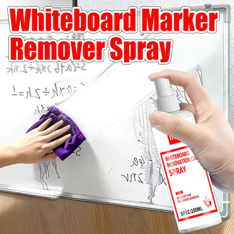 Whiteboard Marker Remover Spray, Multi-Purpose Whiteboard Cleaner For Oil/Water-Based Pens, Restore Shine Renovation Spray